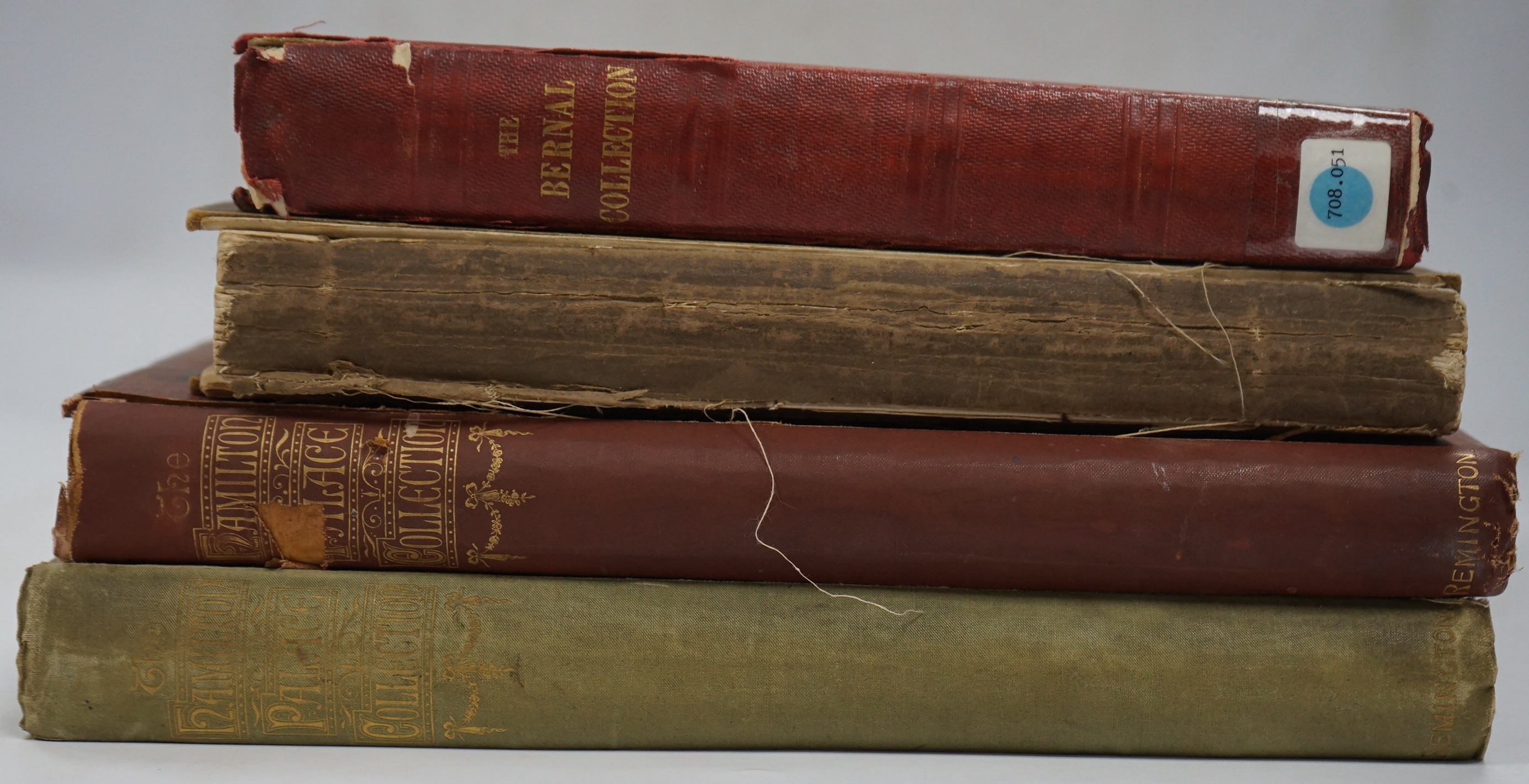 Hamilton Palace Collection (The). Illustrated Priced Catalogue, title in red & black with decorative border, illustrations, original pale green cloth, gilt, Paris, Librairie d'Art & London, Remington & Co., 1882; another
